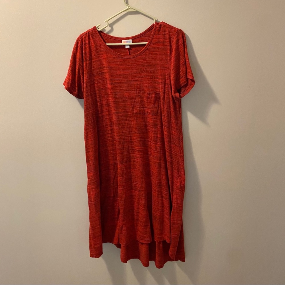 Lula Roe Carly Heather Red XL